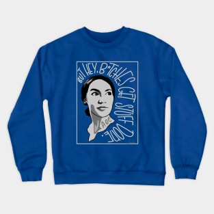 AOC bitches get stuff done_B&W Crewneck Sweatshirt